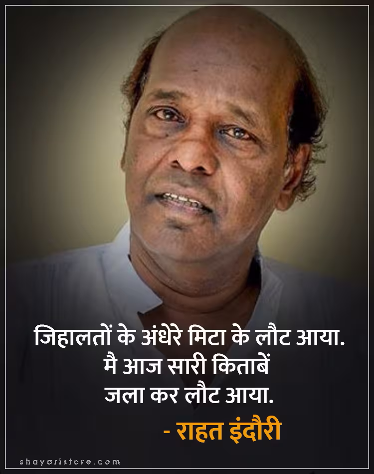 Best Rahat Indori Shayari | राहत इंदौरी शायरी | Famous 2 Line Collection 23 rahat indori shayari